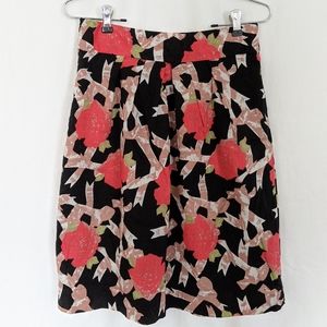 Downeast M skirt black & Pink floral A line